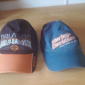 Harley-Davidson Men's Brown and Blue Caps